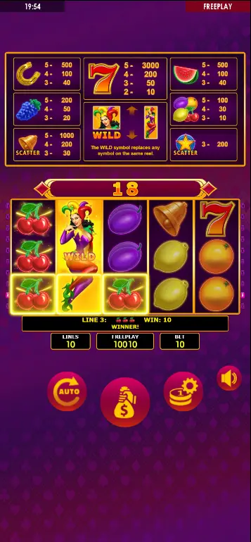 Lucky Joker 10 Expanding Wild bedeckt die gesamte Walze im Amatic-Slot – Walze 3 vollständig vom Joker Wild abgedeckt